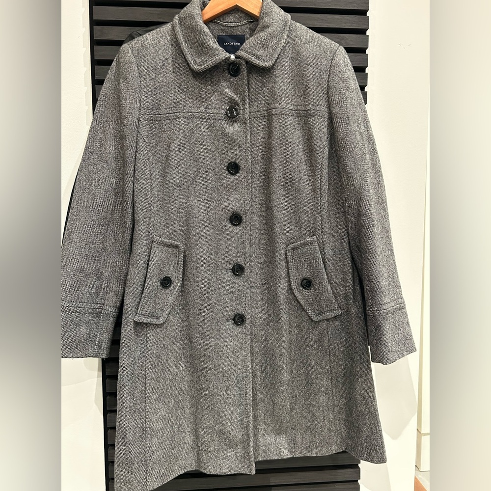 Lands' End Charcoal Pea Coat